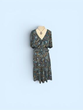 Vince Camuto Floral V-Neck Midi Dress NWOT